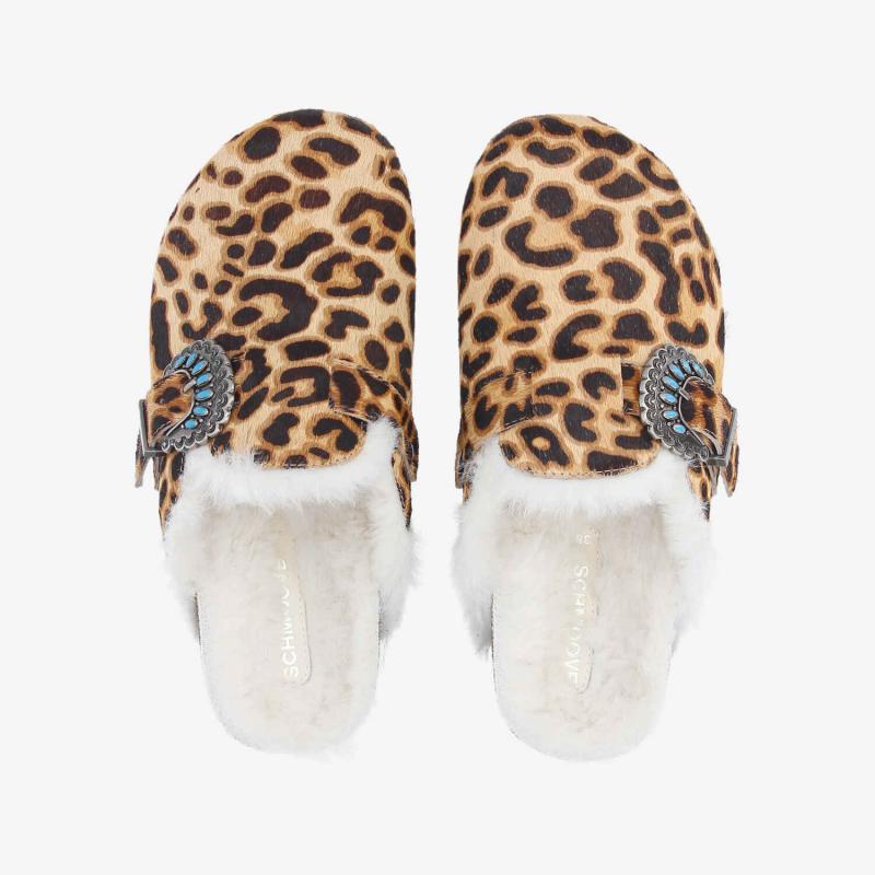 PALOMA CLOG W - P.PONY LEO/FUR -  LEOPARD/BLANC CASSE